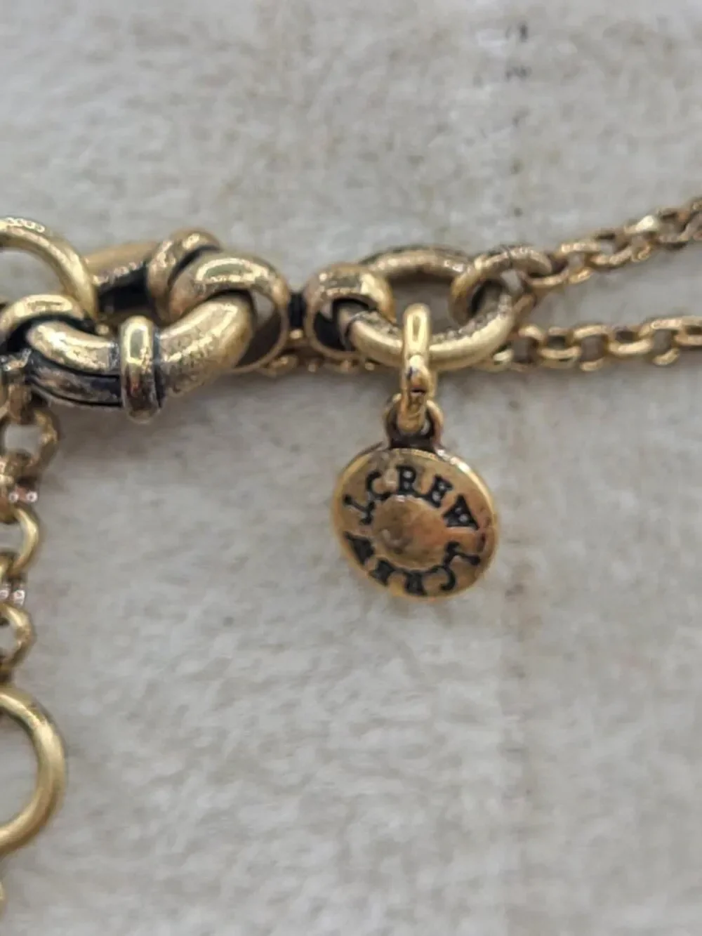 J Crew Gold Tone Boho Pendant Necklace